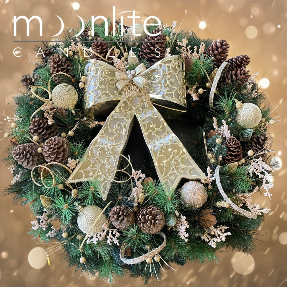 Deluxe Wreath 90cm.Champagne Gold