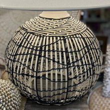 Load image into Gallery viewer, Capri Lamp. Rattan Woven Base with White Large Shade
