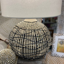 Load image into Gallery viewer, Capri Lamp. Rattan Woven Base with White Large Shade
