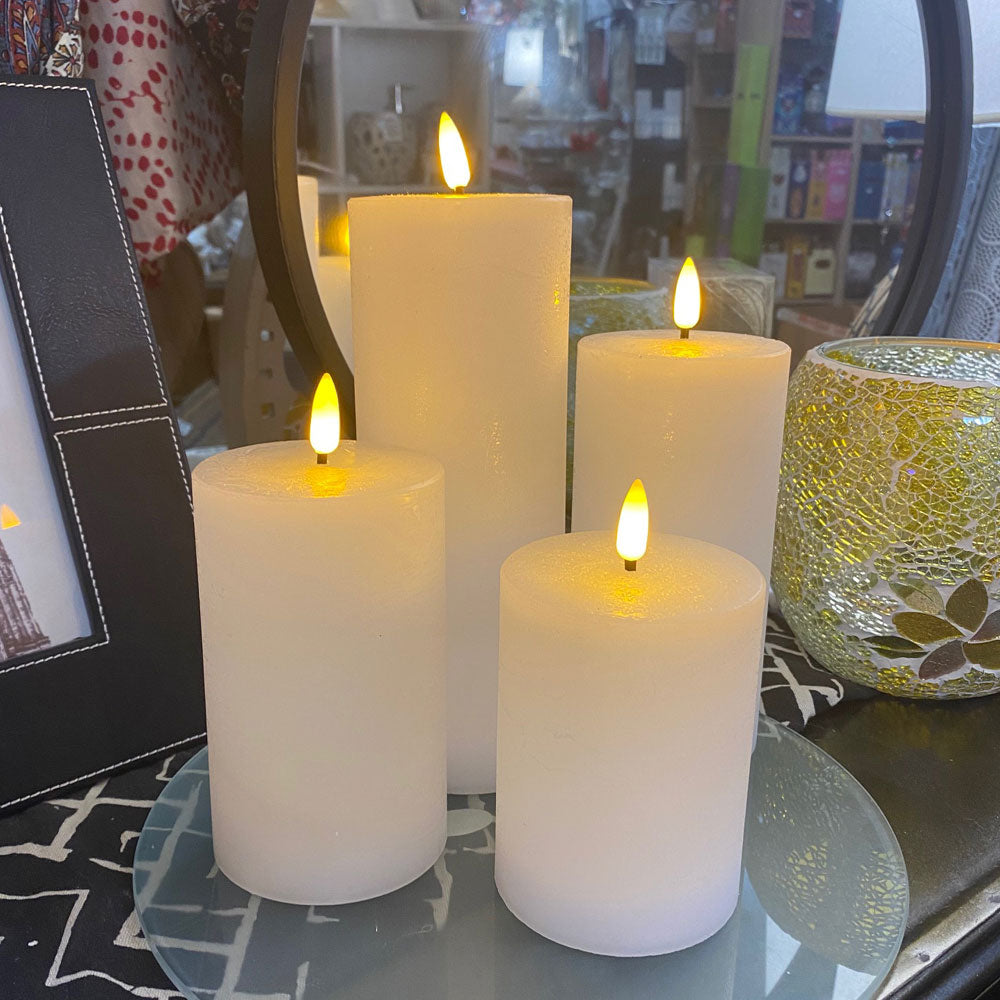 Flameless Pillar Candle Battery Operated. 4 sizes available