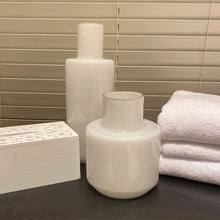 Load image into Gallery viewer, Hamptons Simple Classic White Glass Vase - 2 Sizes Available

