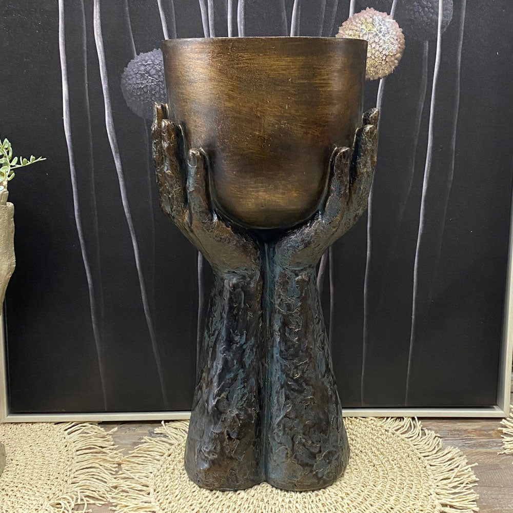 Healing Hands Antiqued Finish Planter Stand