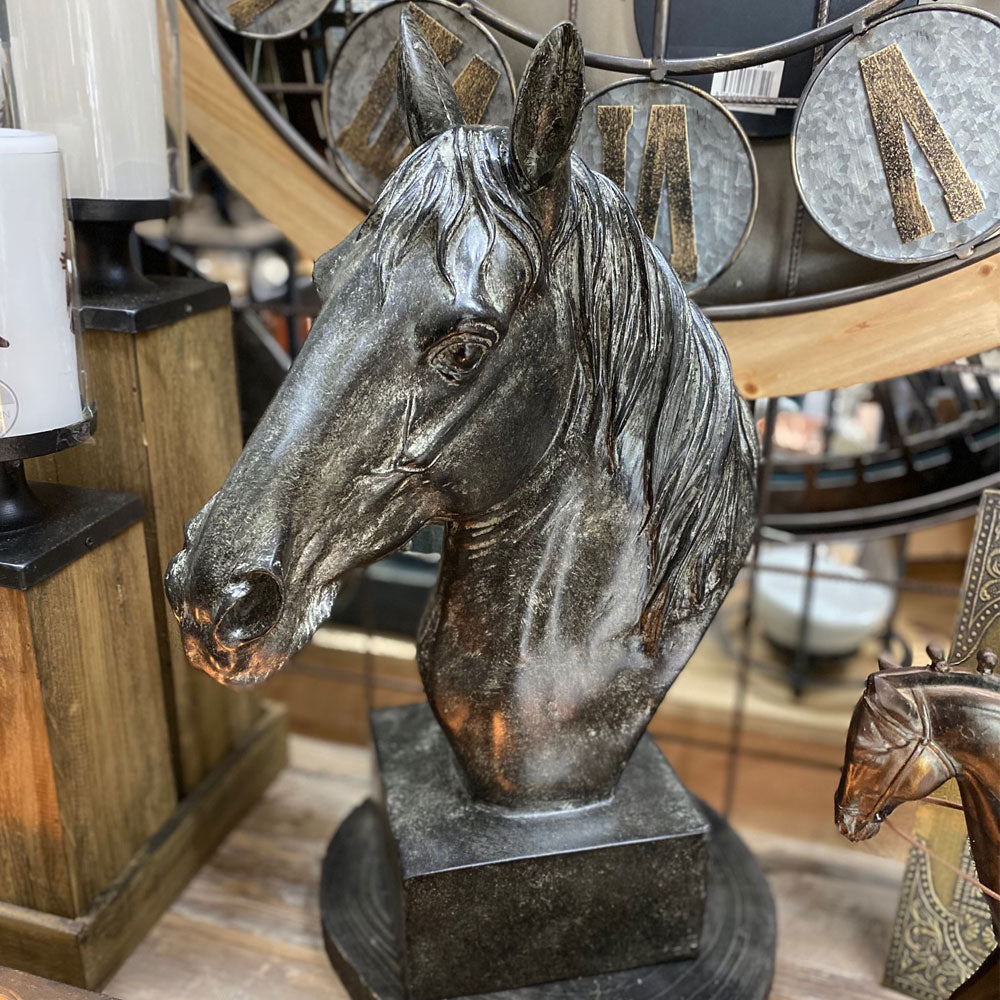 Equine/Horse Bust Sculpture on Square Base