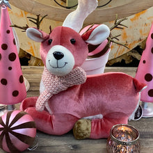 Load image into Gallery viewer, Reindeer Sitting. Pink &amp; Chocolate. 30cm
