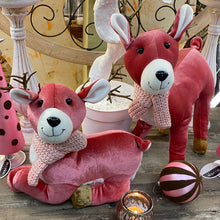 Load image into Gallery viewer, Reindeer Sitting. Pink &amp; Chocolate. 30cm
