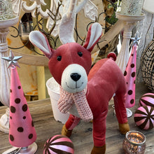 Load image into Gallery viewer, Reindeer Standing Plush. Pink &amp; Chocolate. 40cm
