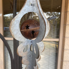 Load image into Gallery viewer, 55cm Galvanised Large Rustic Hanging Ornament with Bell

