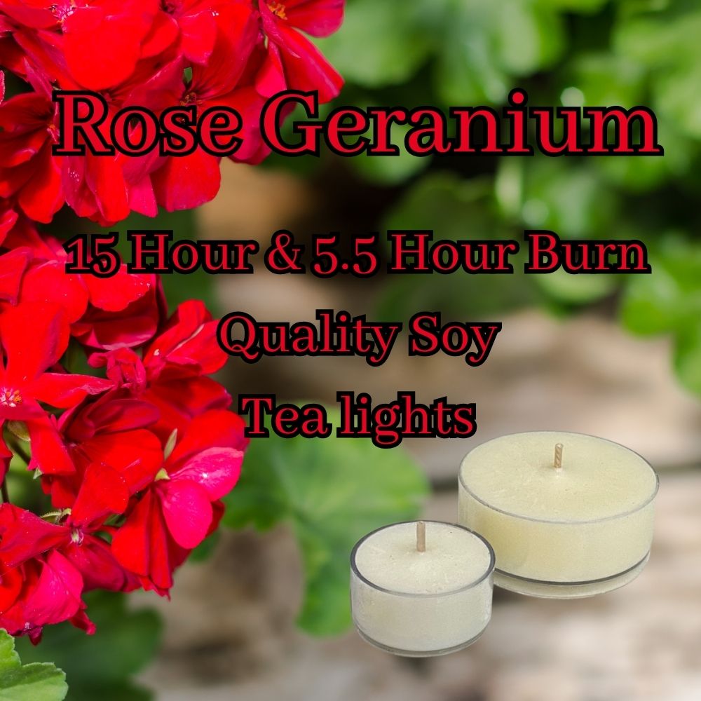 Rose Geranium - Superior Soy Tea Lights