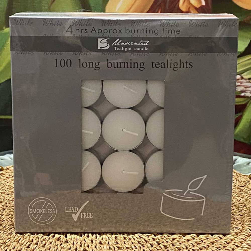 Quality Unscented Tea Light Candles (pack of 100)