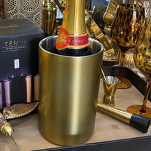 Load image into Gallery viewer, Metallic Gold Stainless Steel Wine Cooler

