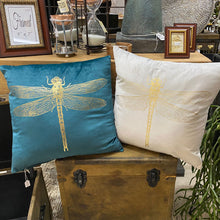 Load image into Gallery viewer, Dragonfly Plush Velvet Cushion. 45cm x 45cm. 2 colours available
