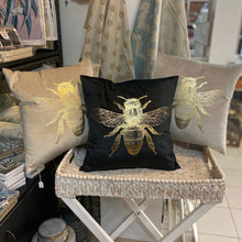 Load image into Gallery viewer, French Bee Plush Velvet Cushion. 45cm x 45cm.  3 colours available
