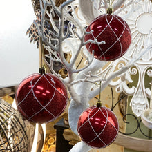 Load image into Gallery viewer, Christmas Bauble Red &amp; White 8cm. Single or Set 6
