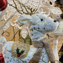 Load image into Gallery viewer, Reindeer Plush. White and Foiled Gold Accents. 60cm
