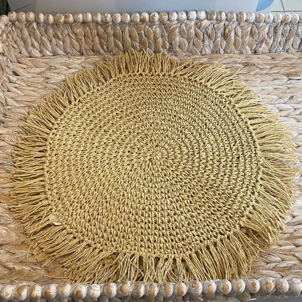 Crochet Natural Fibre Placemat 40cm