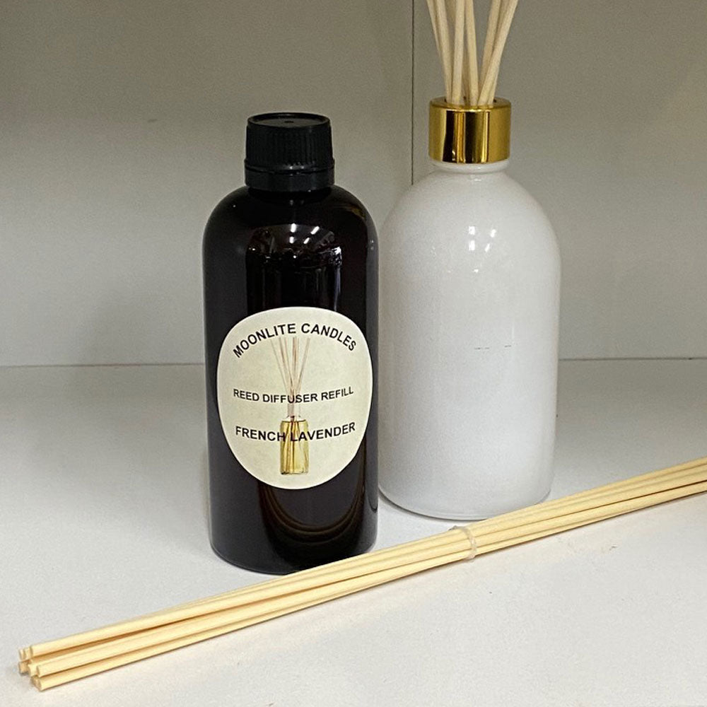 French Lavender - Reed Diffuser Refill Fragrance 300ml Bottle + Set of Reeds