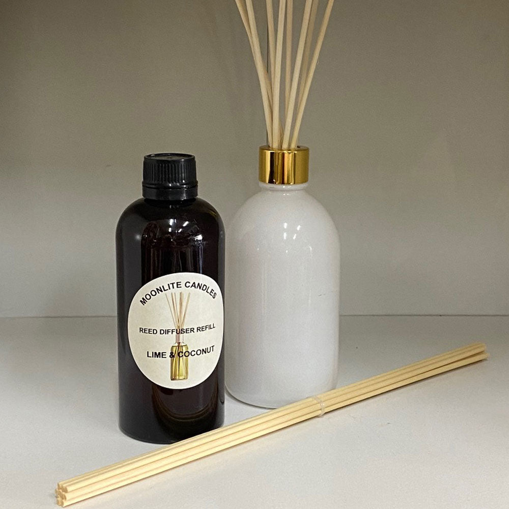 Lime & Coconut - Reed Diffuser Refill Fragrance 300ml + Set of Reeds