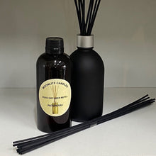 Load image into Gallery viewer, Patchouli - Reed Diffuser Refill Fragrance 300ml Bottle + Set of Reeds
