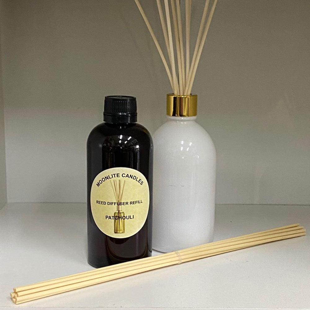 Patchouli - Reed Diffuser Refill Fragrance 300ml Bottle + Set of Reeds