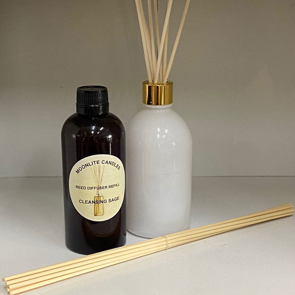 Cleansing Sage - Reed Diffuser Refill Fragrance 300ml Bottle + Set of Reeds