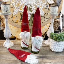Load image into Gallery viewer, Santa Cheers Gnome Bottle Topper. 33cm
